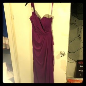 DESIGNER Purple Caché Formal Full Length Dress